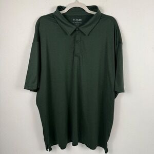 01.Algo Mens Performance Polo Shirt 3XL Dark Green Recycled Moisture Wicking UV